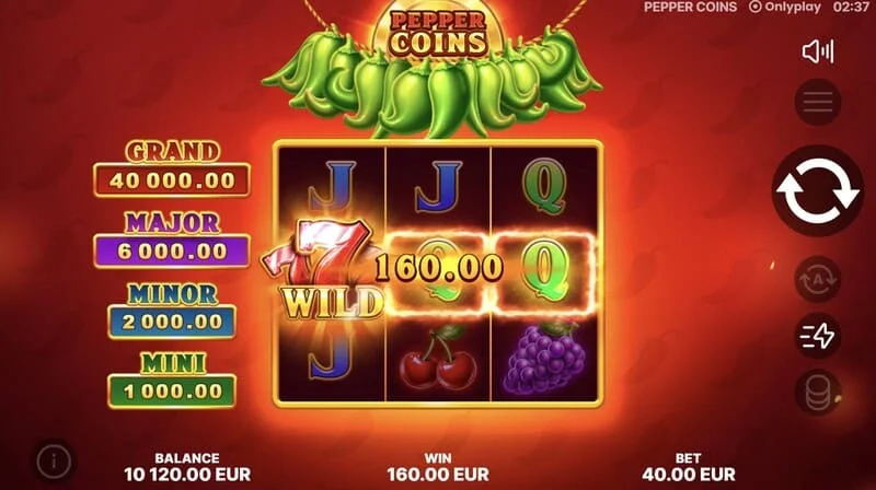 Pepper Coins - Wild et combinaison gagnante